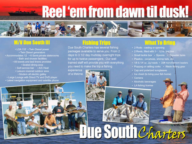 Due South Charters Chandeleur Fishing Trips